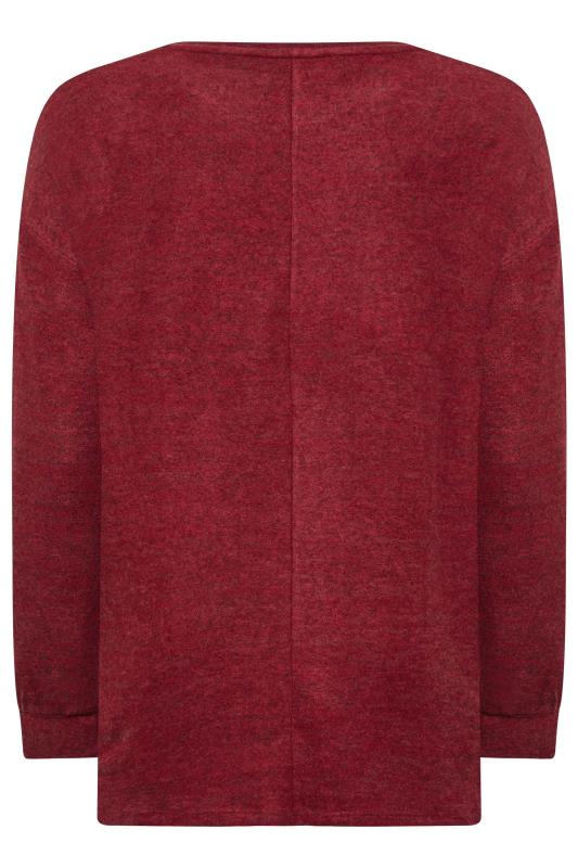 Plus Size Red Sequin Star Soft Touch Jumper | Yours Clothing 7