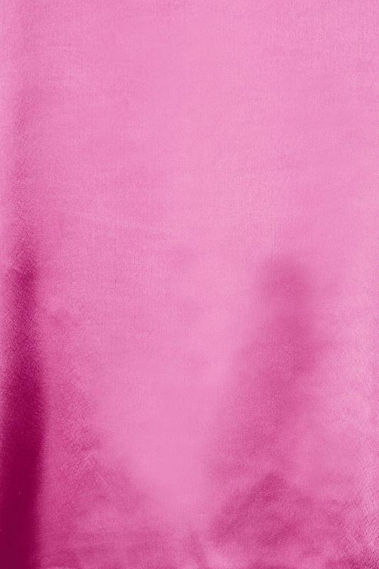 YOURS Plus Size Pink Satin Lace Pyjama Set | Yours Clothing 6