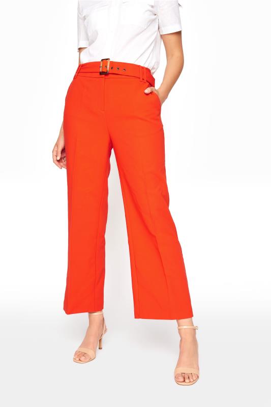 Tall Bright Orange Wide Leg Belted Culottes 2