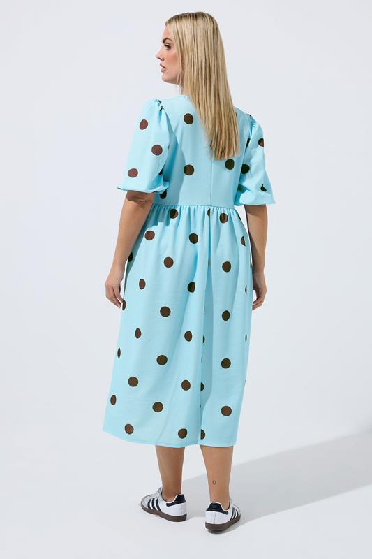LIMITED COLLECTION Plus Size Blue Polka Dot Dress | Yours Clothing 2