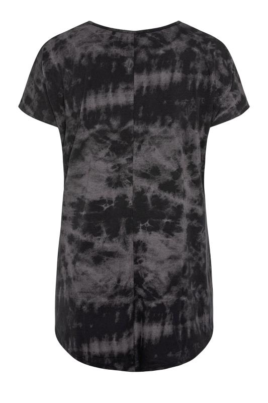 Curve Black Tie Dye 'Love & Rock' Printed T-Shirt 7