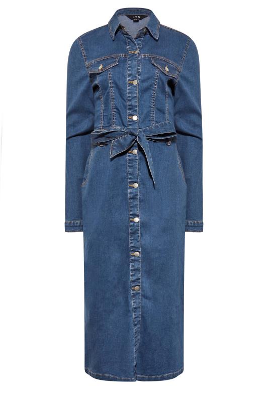 LTS Tall Womens Blue Denim Button Through Dress | Yours Clothing  6