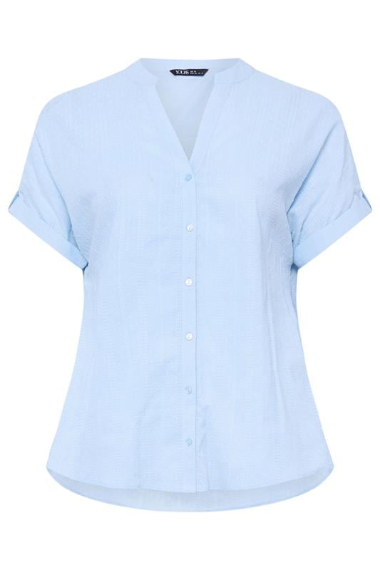 YOURS Plus Size Blue Dobby Textured Blouse | Yours Clothing 5