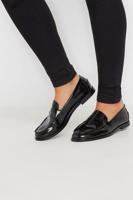 Tall  LTS Black Patent Loafers In Standard Fit