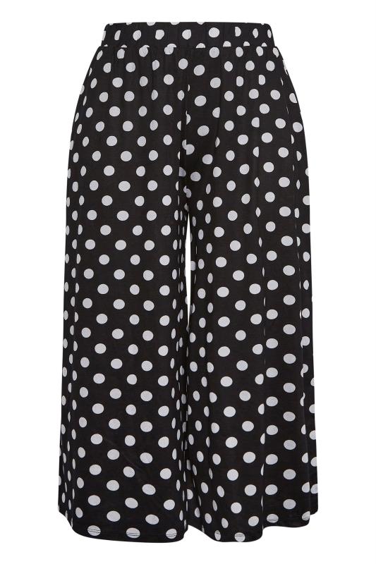 YOURS Plus Size Black Polka Dot Midaxi Culotte | Yours Clothing 4