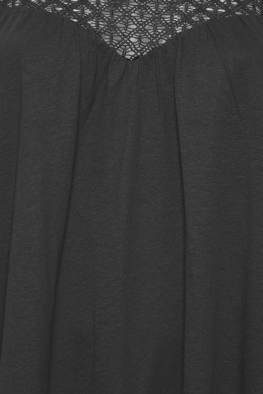 YOURS Curve Plus Size Black Crochet Vest Top | Yours Clothing  5
