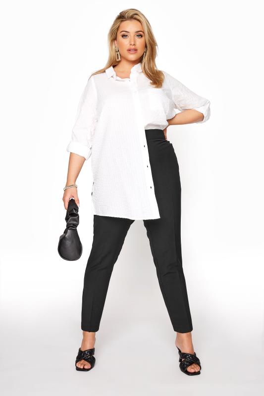 Curve Black Elasticated Tapered Trousers 2