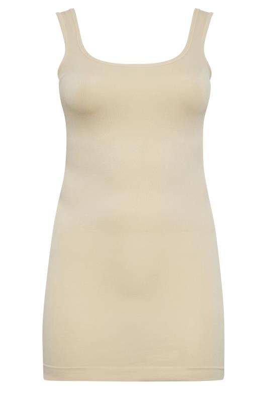 Plus Size Nude Seamless Control Underbra Slip Dress | Yours Clothing 4