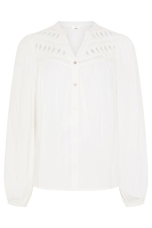 M&Co White Crochet Long Sleeve Blouse | M&Co 5