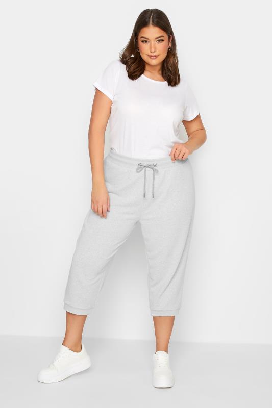 straf bøn Snuble Grey Cropped Joggers | Yours Clothing