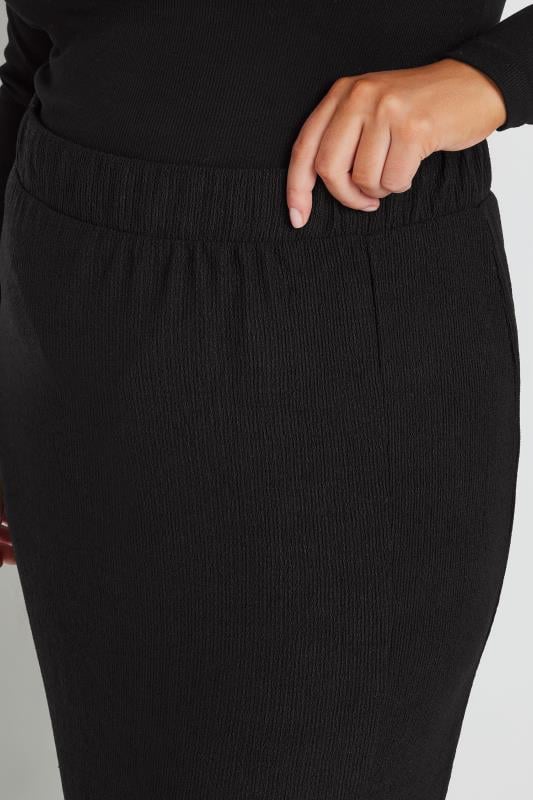 YOURS Plus Size Black Textured Side Split Maxi Skirt | Yours Clothing  5