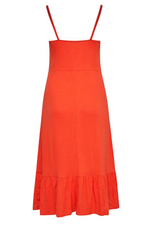 LIMITED COLLECTION Curve Bright Orange Ring Detail Midaxi Dress 7