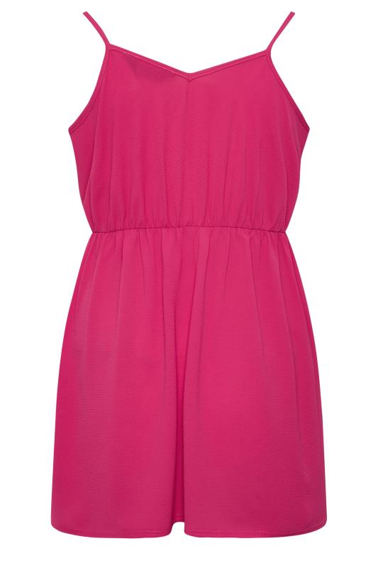LIMITED COLLECTION Plus Size Hot Pink Wrap Cami Vest Top | Yours Clothing 7