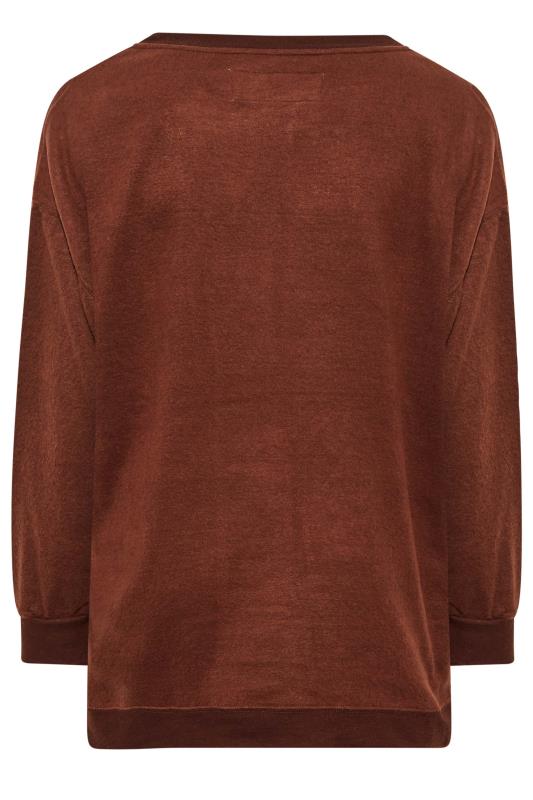 Plus Size Brown Soft Touch Fleece Sweatshirt | Yours Clothing 7