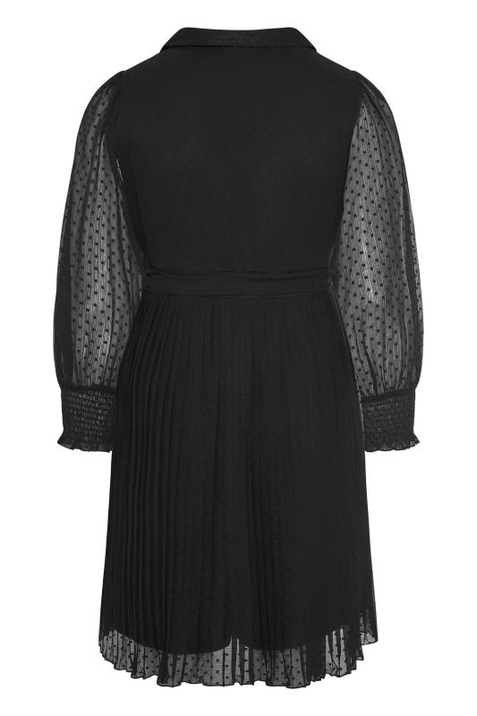 YOURS LONDON Plus Size Black Dobby Pleat Shirt Midi Dress | Yours Clothing 7
