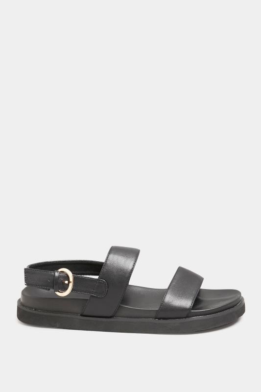LIMITED COLLECTION Plus Size Black Double Strap Chunky Sandals In Extra Wide Fit | Yours Clothing 3