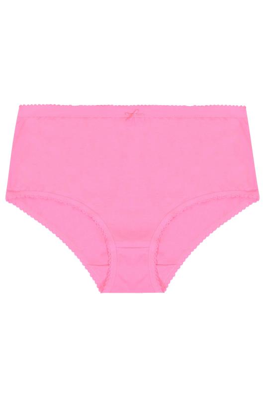 Plus Size 5 PACK Bright Pink Animal Print High Waisted Full Briefs | Yours Clothing  5