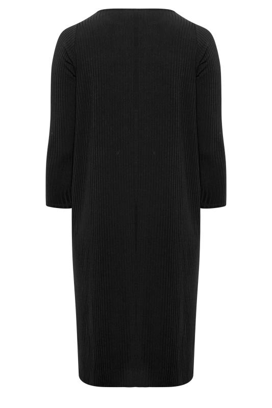 Curve Black Ribbed Cut Out Midaxi Dress 7