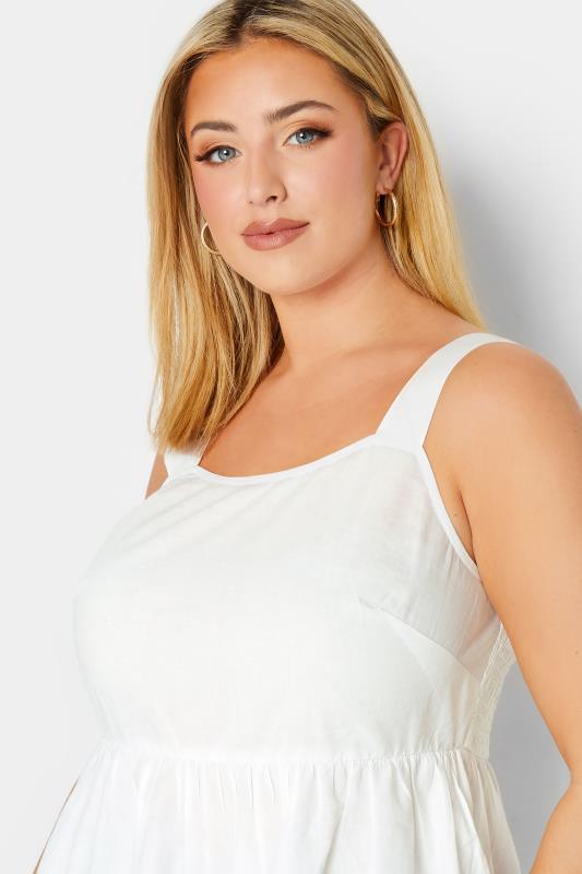 YOURS Plus Size White Broderie Anglaise Vest Top | Yours Clothing 5