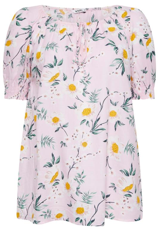 YOURS Plus Size Pink Floral Print Gypsy Top | Yours Clothing 6