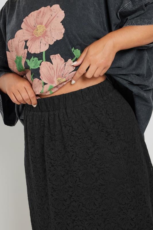 LIMITED COLLECTION Plus Size Black Lace Maxi Skirt | Yours Clothing 6