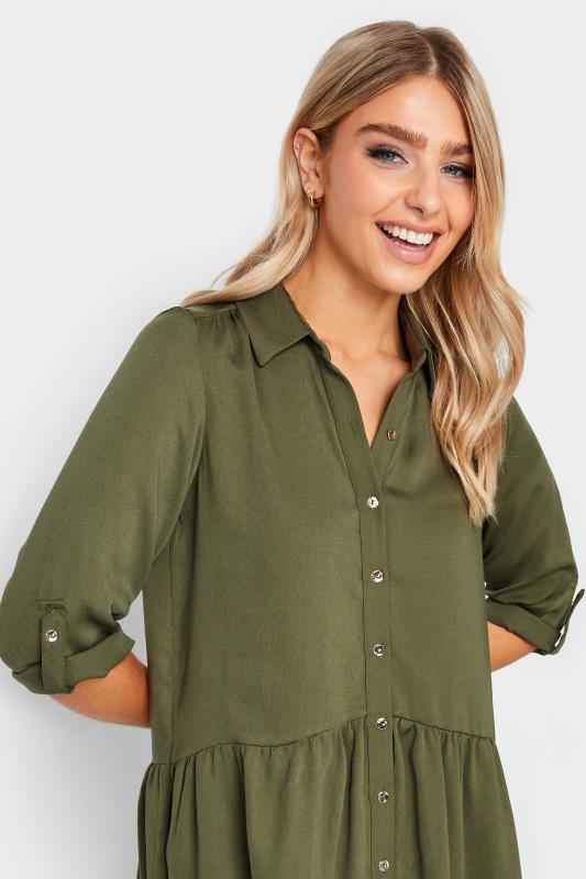 M&Co Khaki Green Frill Hem Shirt | M&Co 4