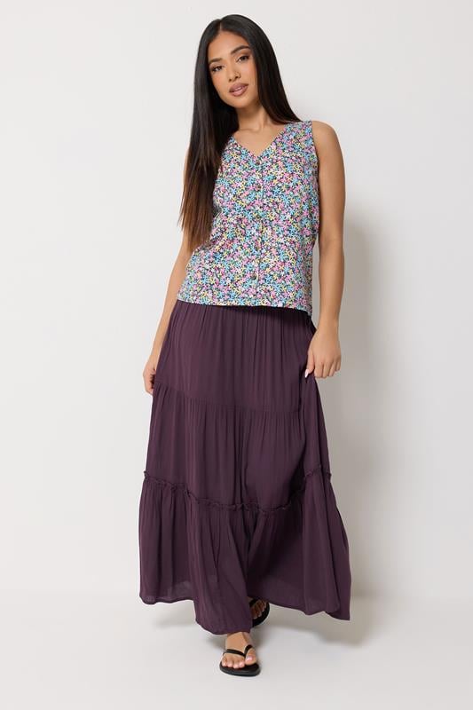  M&Co Petite roze topje met bloemenprint en knoopdetails