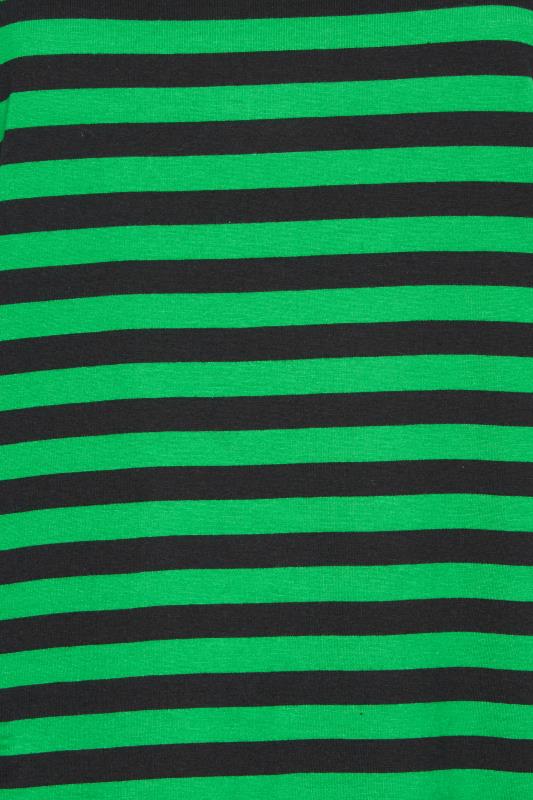 YOURS 2 PACK Plus Size Green & White Stripe Long Sleeve T-Shirts | Yours Clothing 7