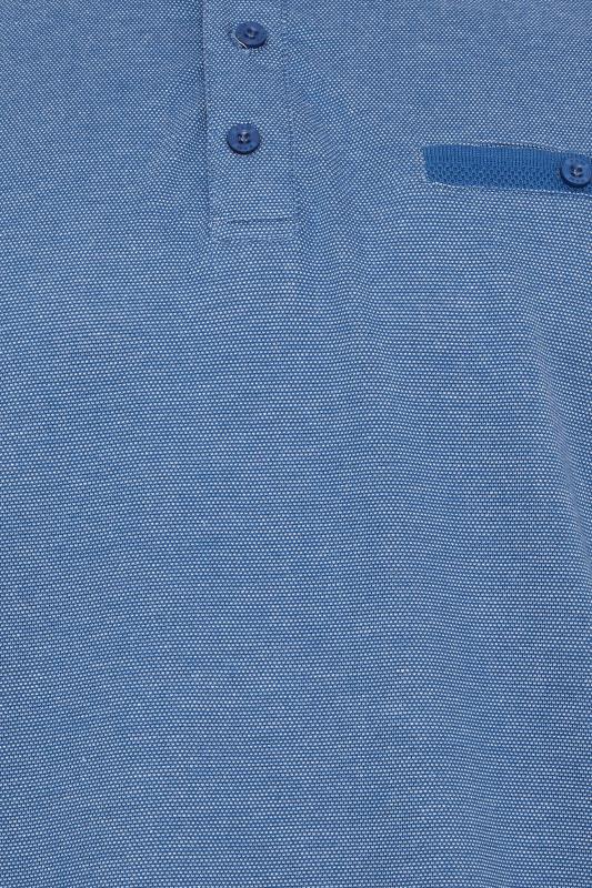 KAM Blue Dobby Pique Polo Shirt | BadRhino 2