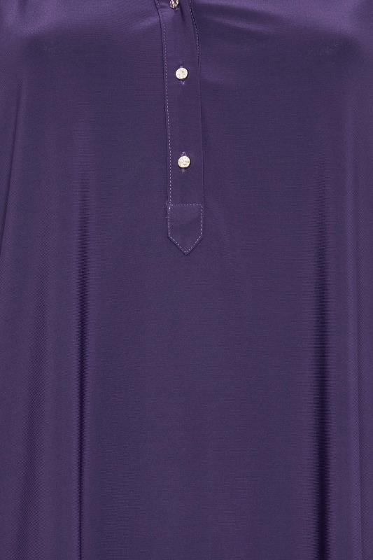 YOURS Curve Plus Size Purple Half Placket Shirt | Yours Clothing  5