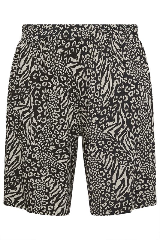 YOURS Plus Size Black Animal Shorts | Yours Clothing 5
