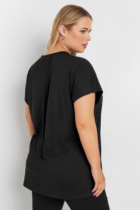 YOURS Plus Size Black Cut Out 'Rebellion' Slogan T-Shirt | Yours Clothing  4