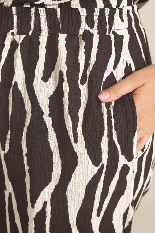 EVANS Plus Size Chocolate Brown Zebra Print Wide Leg Trouser | Evans 4