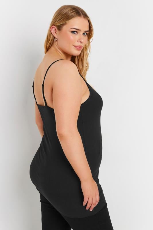 YOURS Plus Size 2 PACK Black Cami Tops | Yours Clothing  4