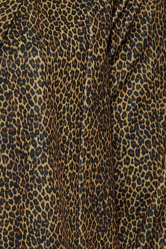 Curve Black & Yellow Leopard Print Blazer | Yours Clothing 5