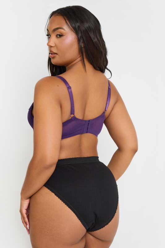 M&Co 2 PACK Purple & Black Floral Lace Trim Bra | M&Co 6