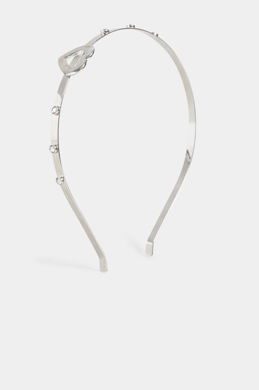 Silver Diamante Heart Headband | Yours Clothing 2