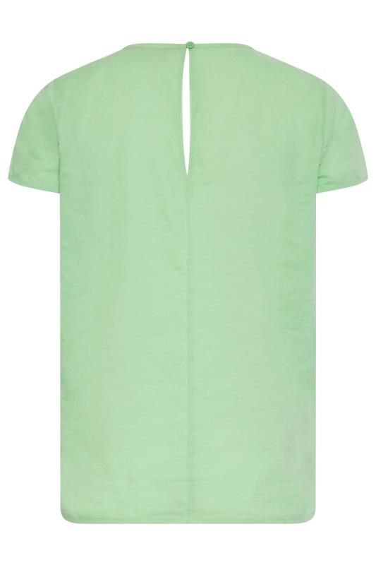 LTS Tall Women's Green Broderie Front T-Shirt | Long Tall Sally 6