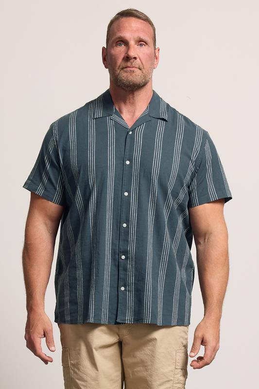 JACK & JONES Big & Tall Chemise bleu marine à rayures