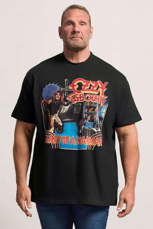 BadRhino Big & Tall camiseta negra extra larga con estampado de Ozzy Osbourne