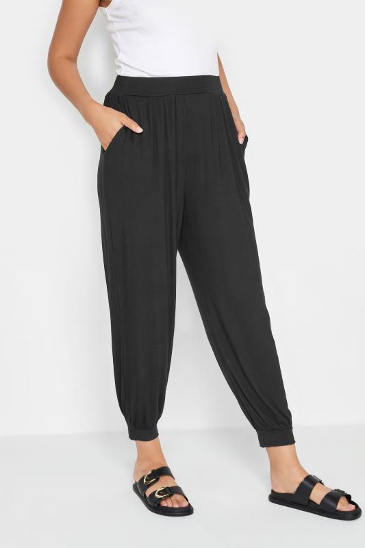 LTS Tall Black Cropped Harem Trousers | Long Tall Sally 1