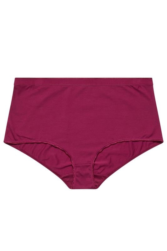 YOURS 5 PACK Plus Size Pink & Black Stretch Cotton Full Briefs | Yours Clothing  8