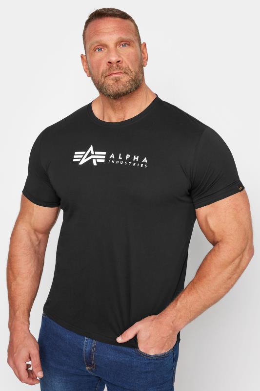 ALPHA INDUSTRIES Big & Tall 2 PACK Black Logo T-Shirts 2