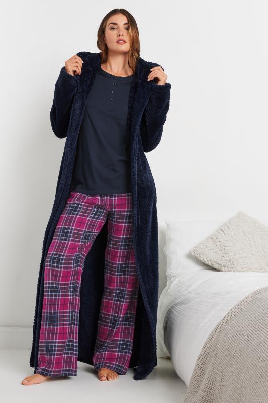 LTS Tall Fuchsia Pink Woven Check Pyjama Bottoms | Long Tall Sally 2