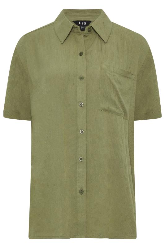 LTS Tall Womens Olive Green Textured Shirt | Long Tall Sallly 5