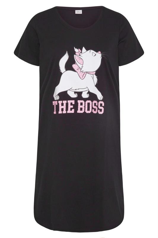 DISNEY Plus Size Black Aristocats 'The Boss' Slogan Nightdress | Yours Clothing 5