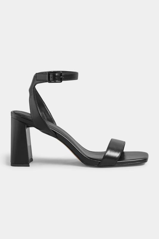 LTS Black Block Heel Sandal in Standard Fit | Long Tall Sally 3