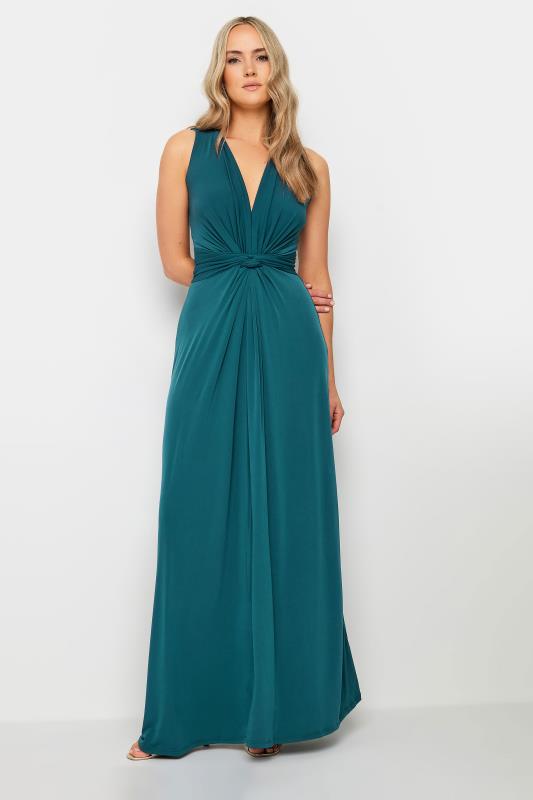 LTS Tall Women's Blue Knot Front Maxi Dress | Long Tall Sally 1