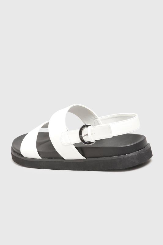 LIMITED COLLECTION Plus Size White Double Strap Chunky Sandals In Extra Wide Fit | Yours Clothing 3