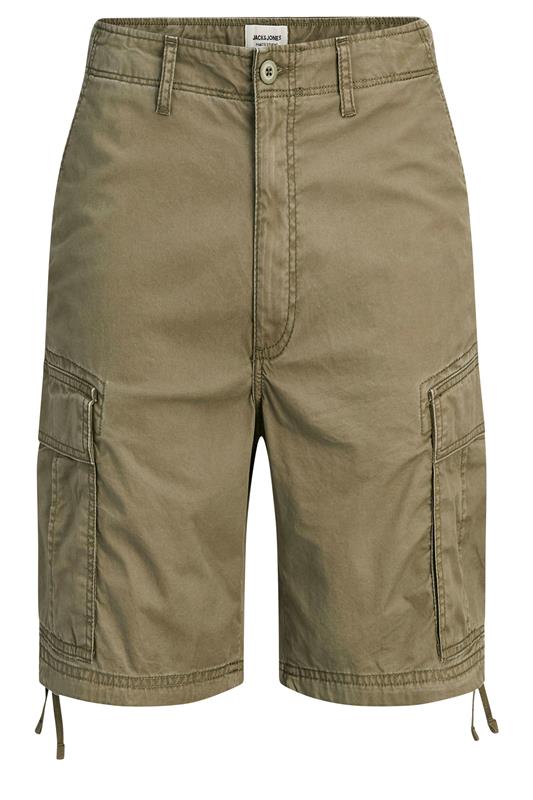 JACK & JONES Big & Tall Olive Green Mid Rise Cargo Shorts | BadRhino 2